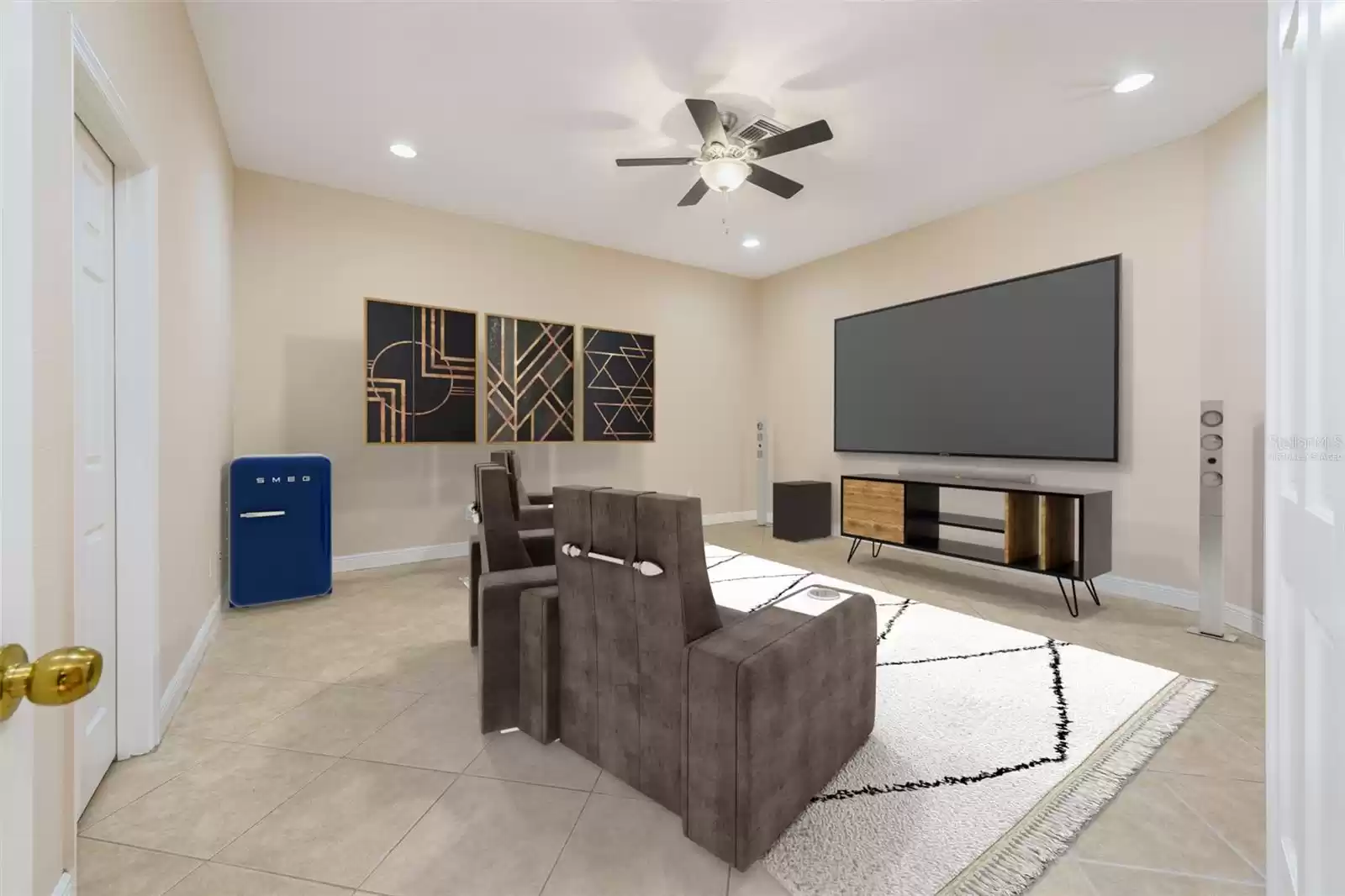 Media Room / Game Room virtually Staged