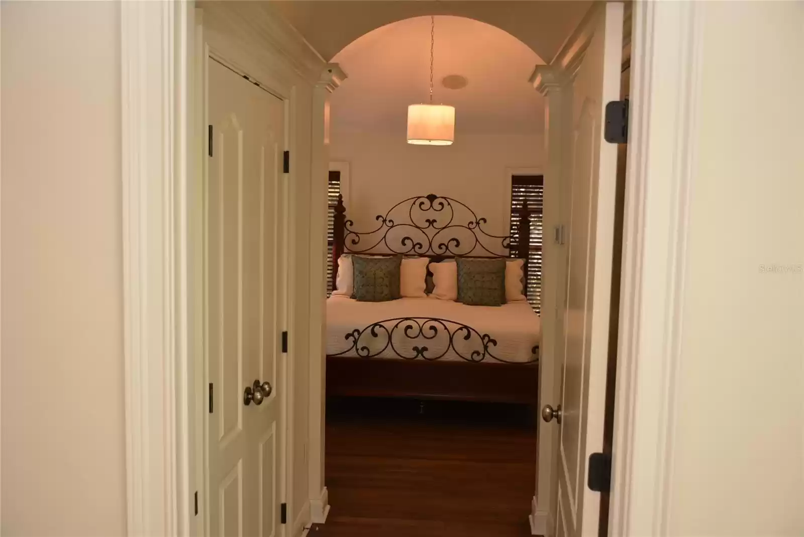 Dual walk-in closets and vaulted ceilings